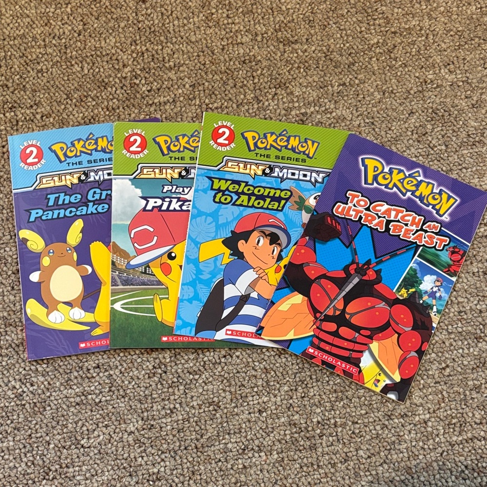 Pokemon Sun & Moon Kids Books Set - Yellow, Blue, Red, Green